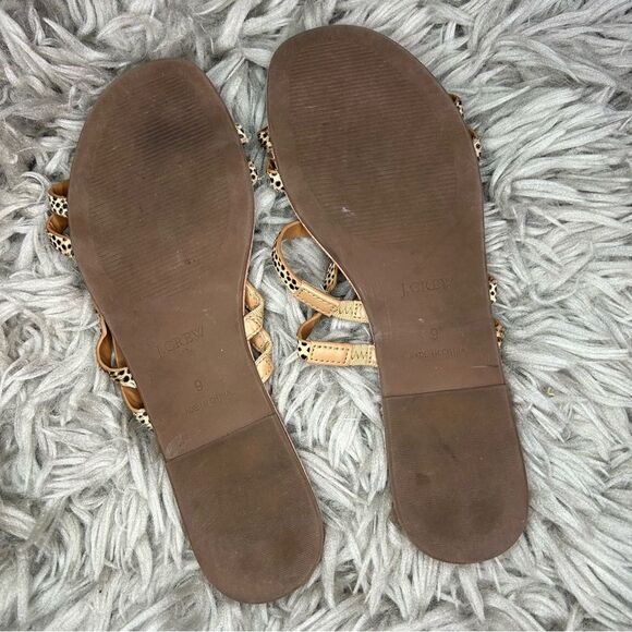 J. Crew Seaside Slide calf hair leopard print strappy sandal women’s shoe size 9 - Picture 5 of 6